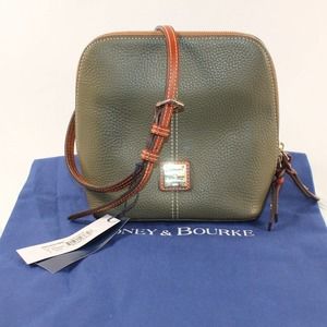 Dooney & Bourke Domed Full Zip Pebble Smoke Leather Crossbody